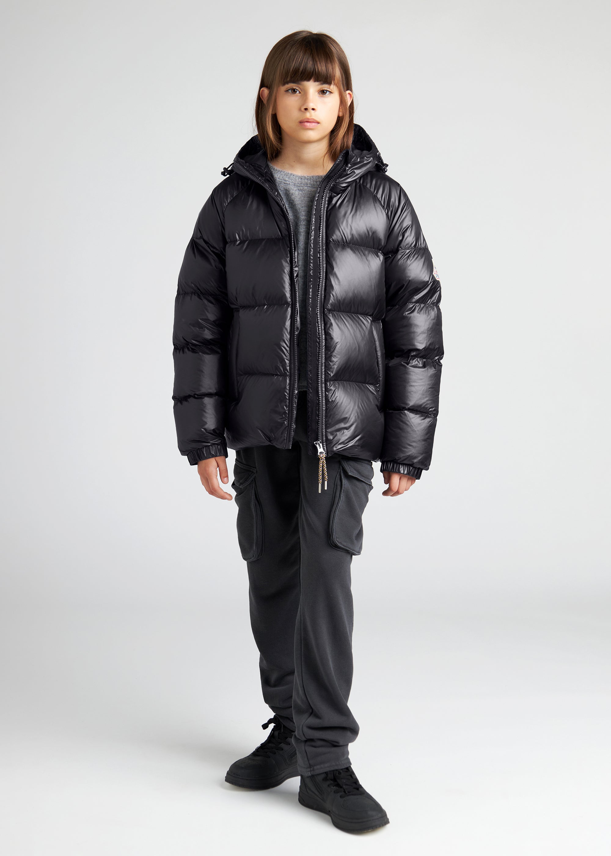 Kinder-Daunenjacke mit Kapuze Pyrenex Sten Black-4