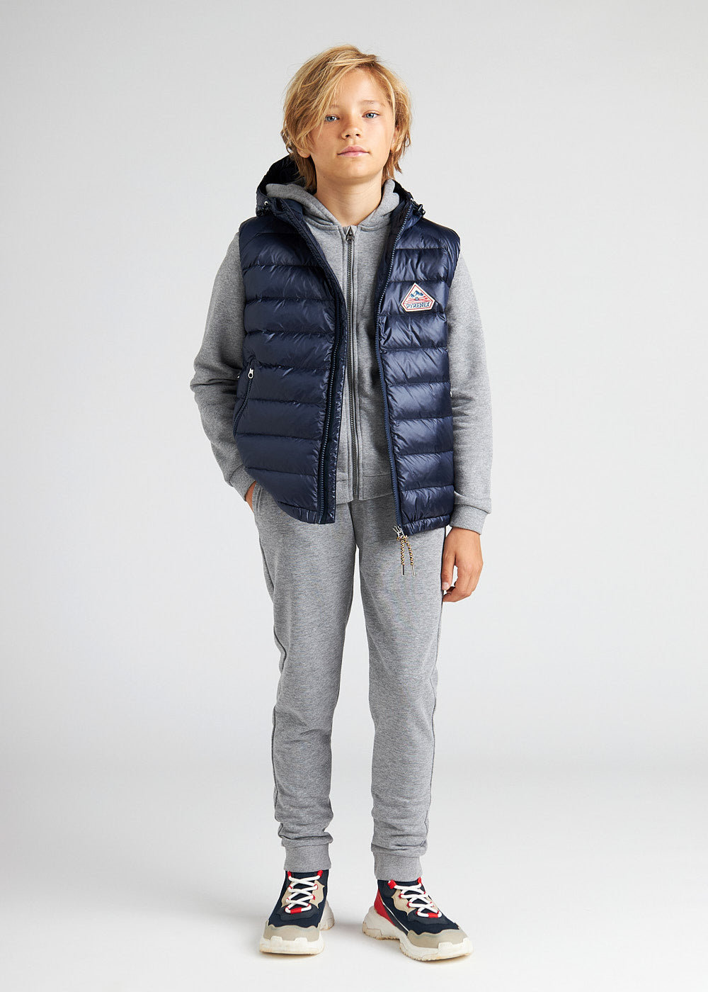 Kids' Pyrenex Cheslin hooded down vest amiral-5