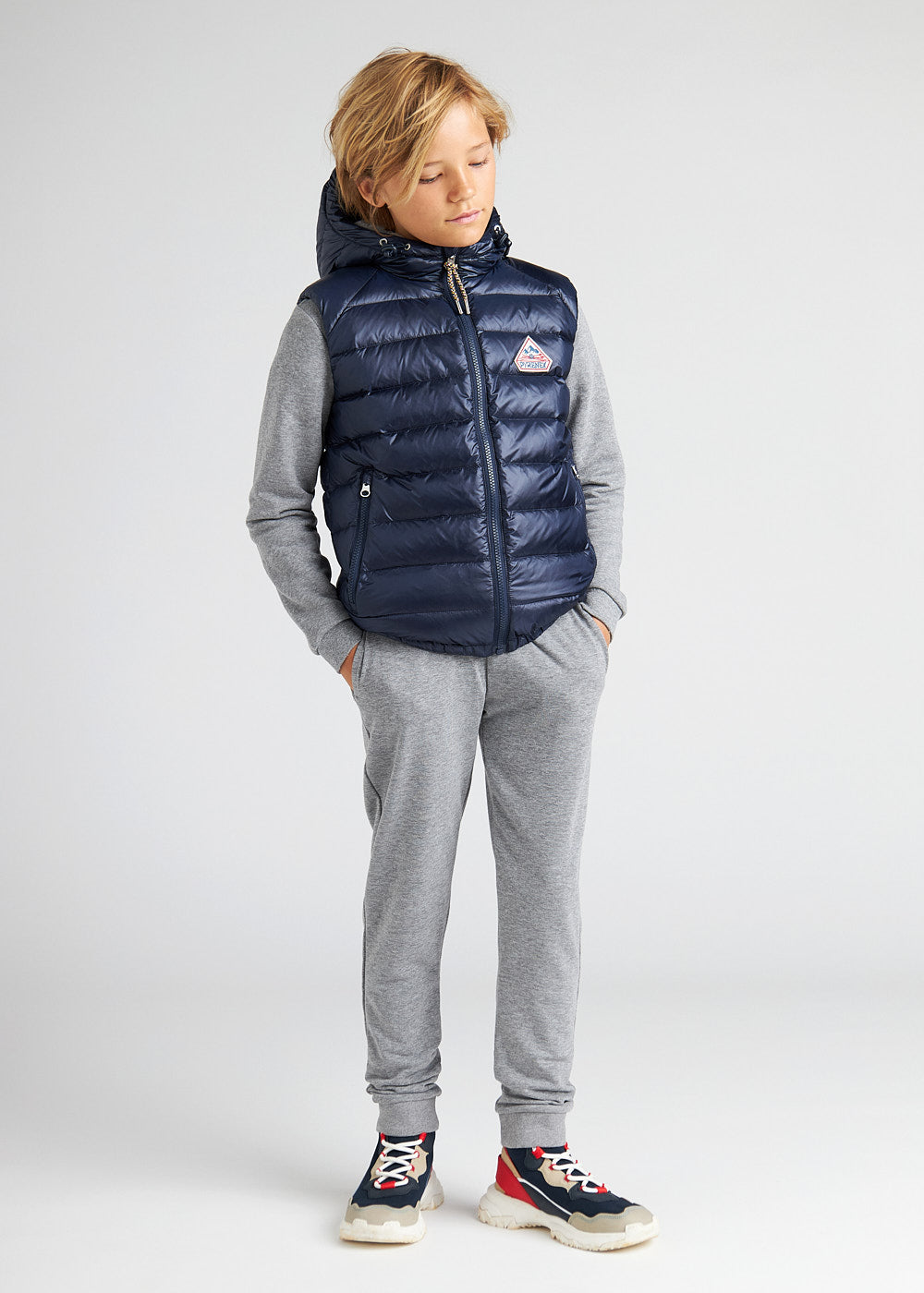 Kids' Pyrenex Cheslin hooded down vest amiral-3