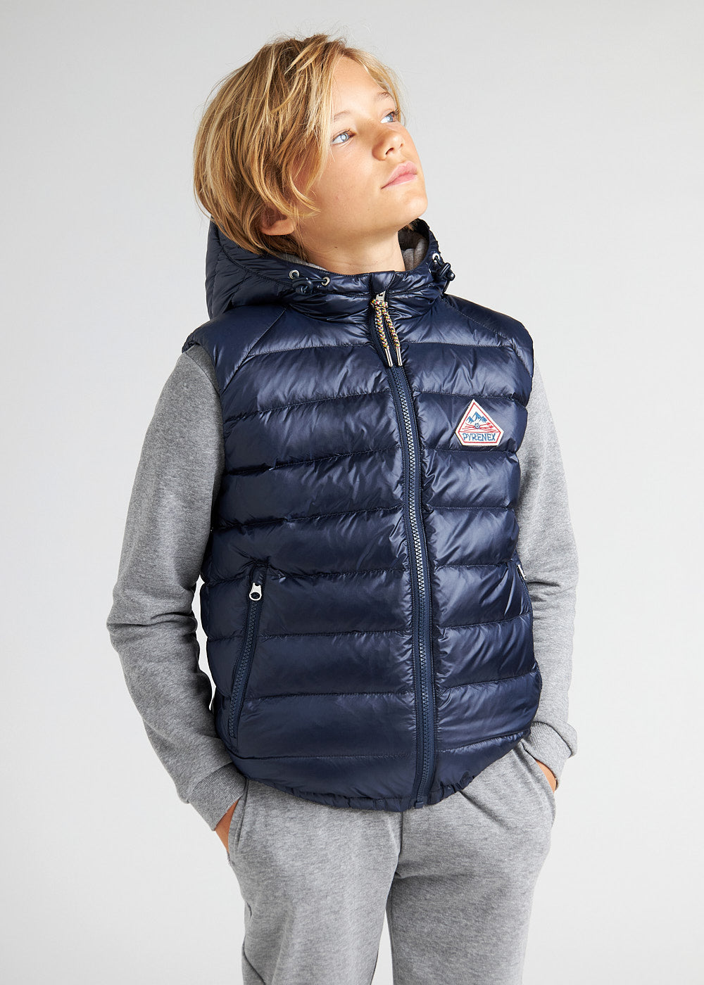 Kids' Pyrenex Cheslin hooded down vest amiral-1