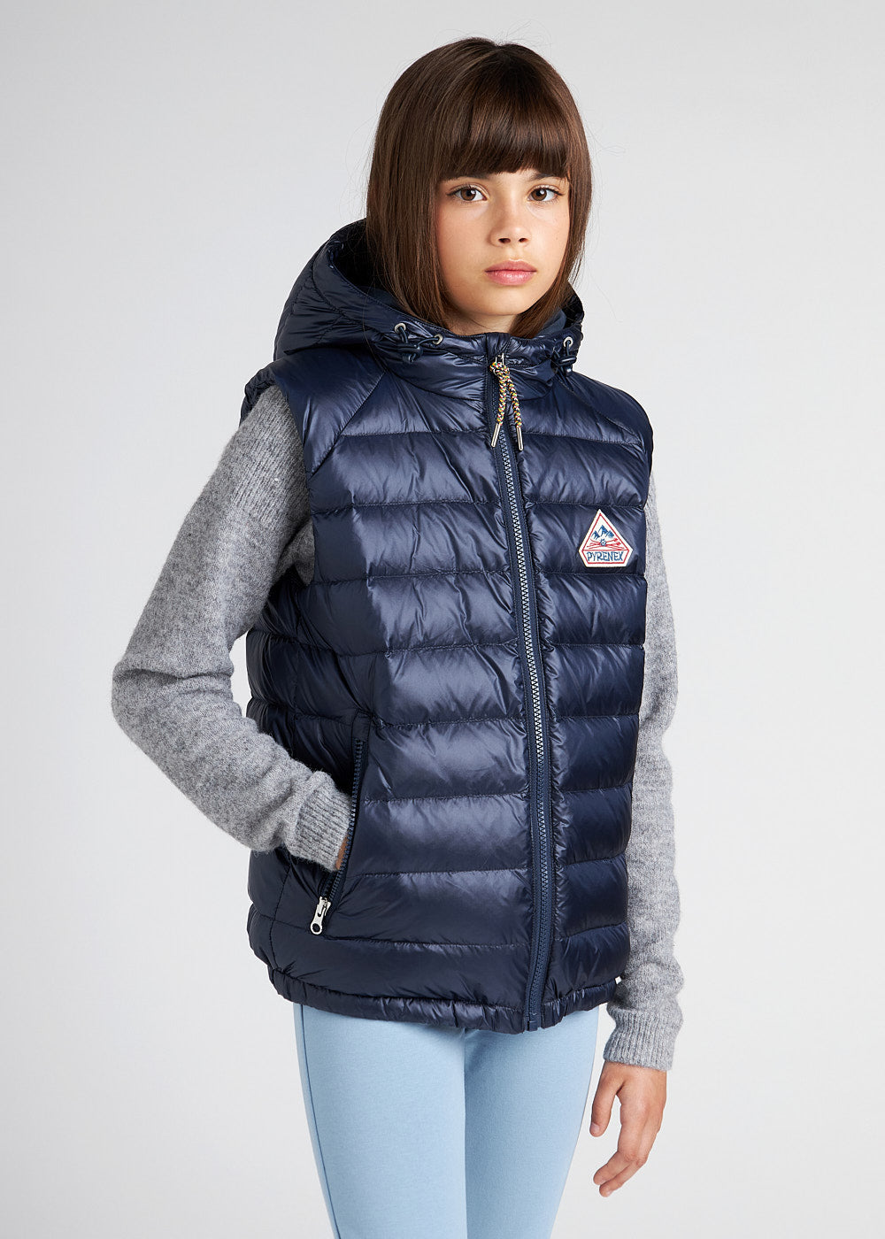 Kids' Pyrenex Cheslin hooded down vest amiral-2