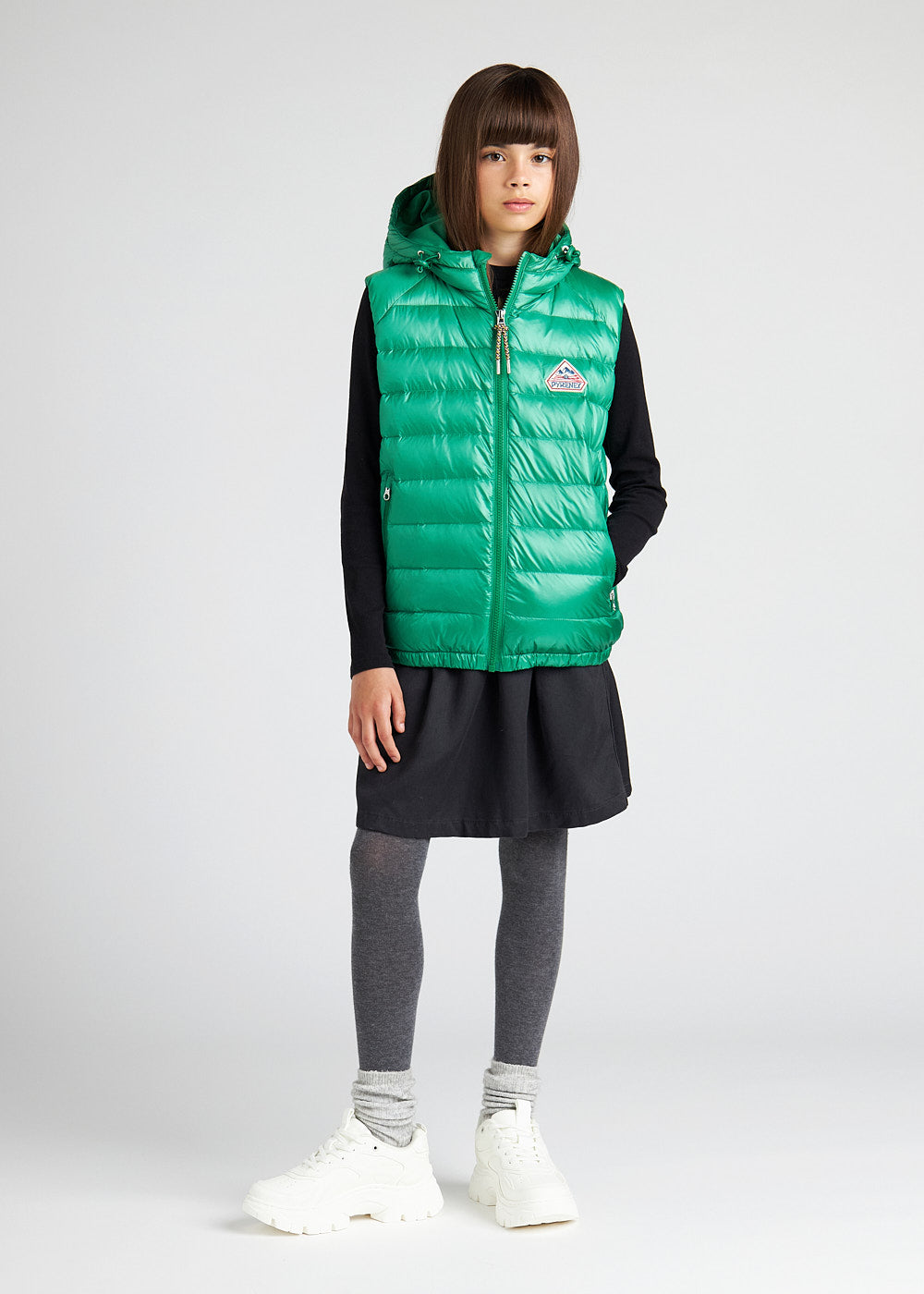 Pyrenex Cheslin grüne ärmellose Daunenjacke für Kinder-3