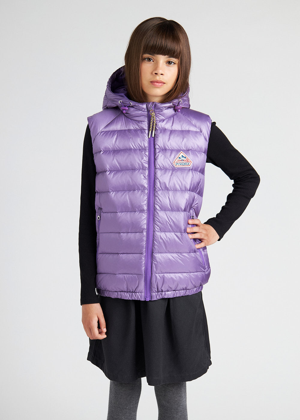 Ärmellose Daunenjacke für Kinder Pyrenex Cheslin Purple Heart-1