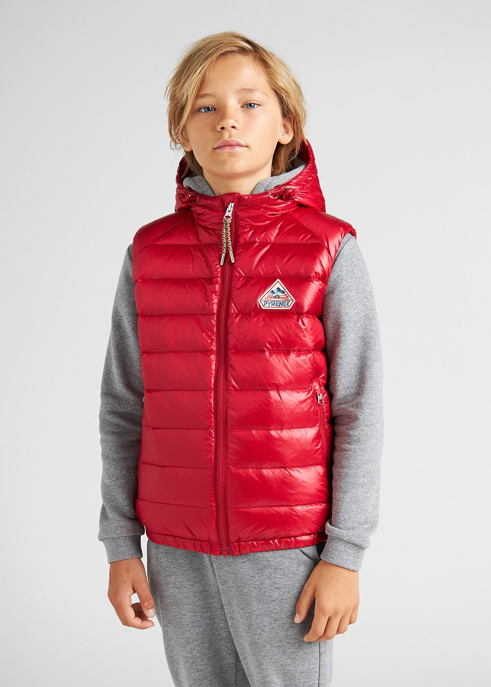 Pyrenex Cheslin red children's sleeveless down jacket-1