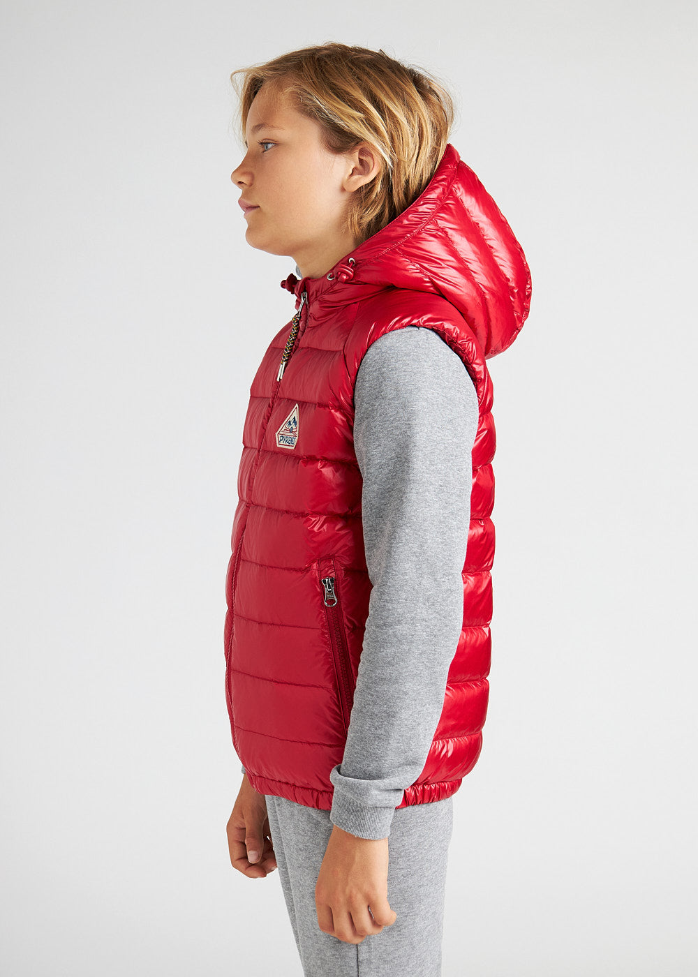 Pyrenex Cheslin red children's sleeveless down jacket-5