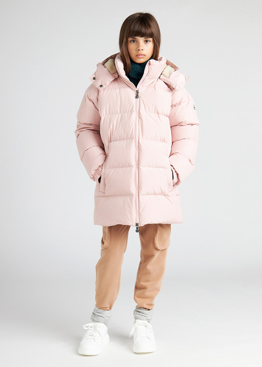 Warme Daunenjacke mit Kapuze für Kinder Husky Pyrenex x Bonton Peach Whip-3