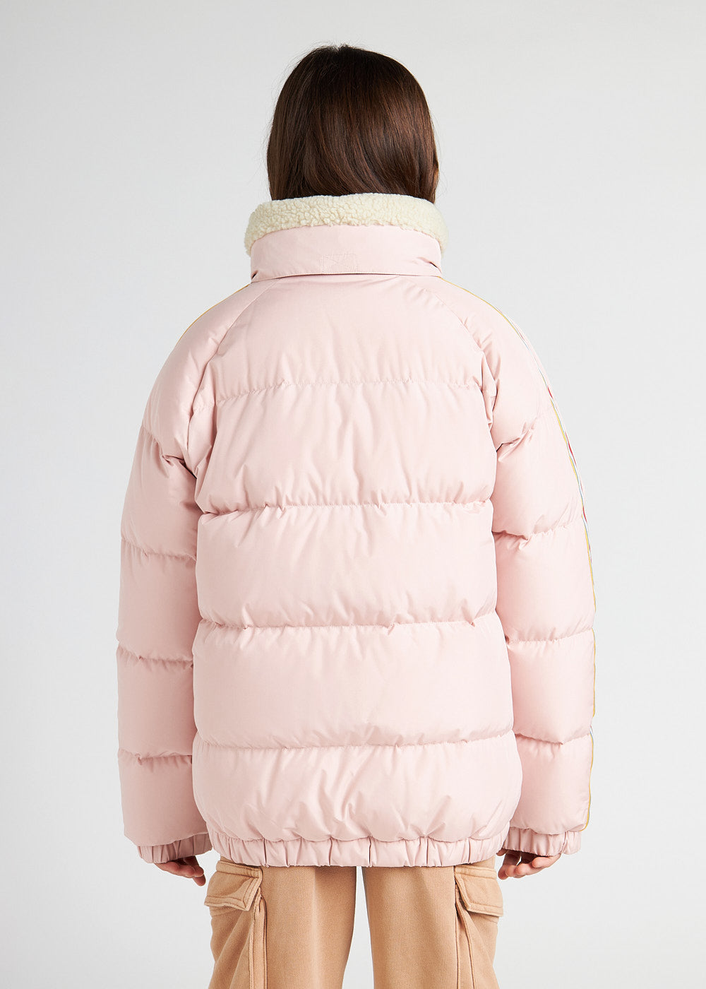 Deer Pyrenex x Bonton Peach Whip Steh-Daunenjacke aus Kunstfell für Kinder-5