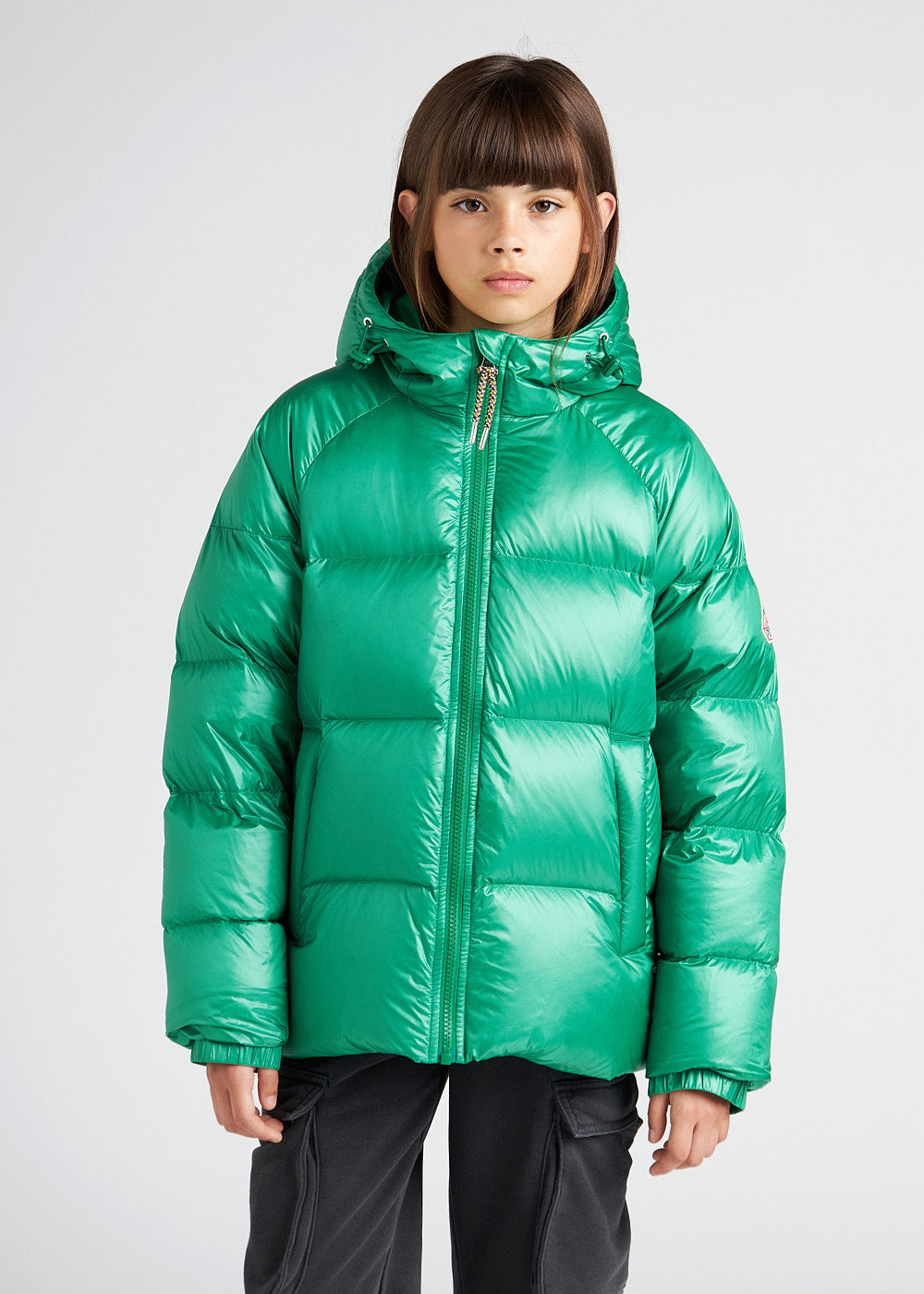 Grüne Daunenjacke mit Kapuze von Pyrenex Sten für Kinder-3