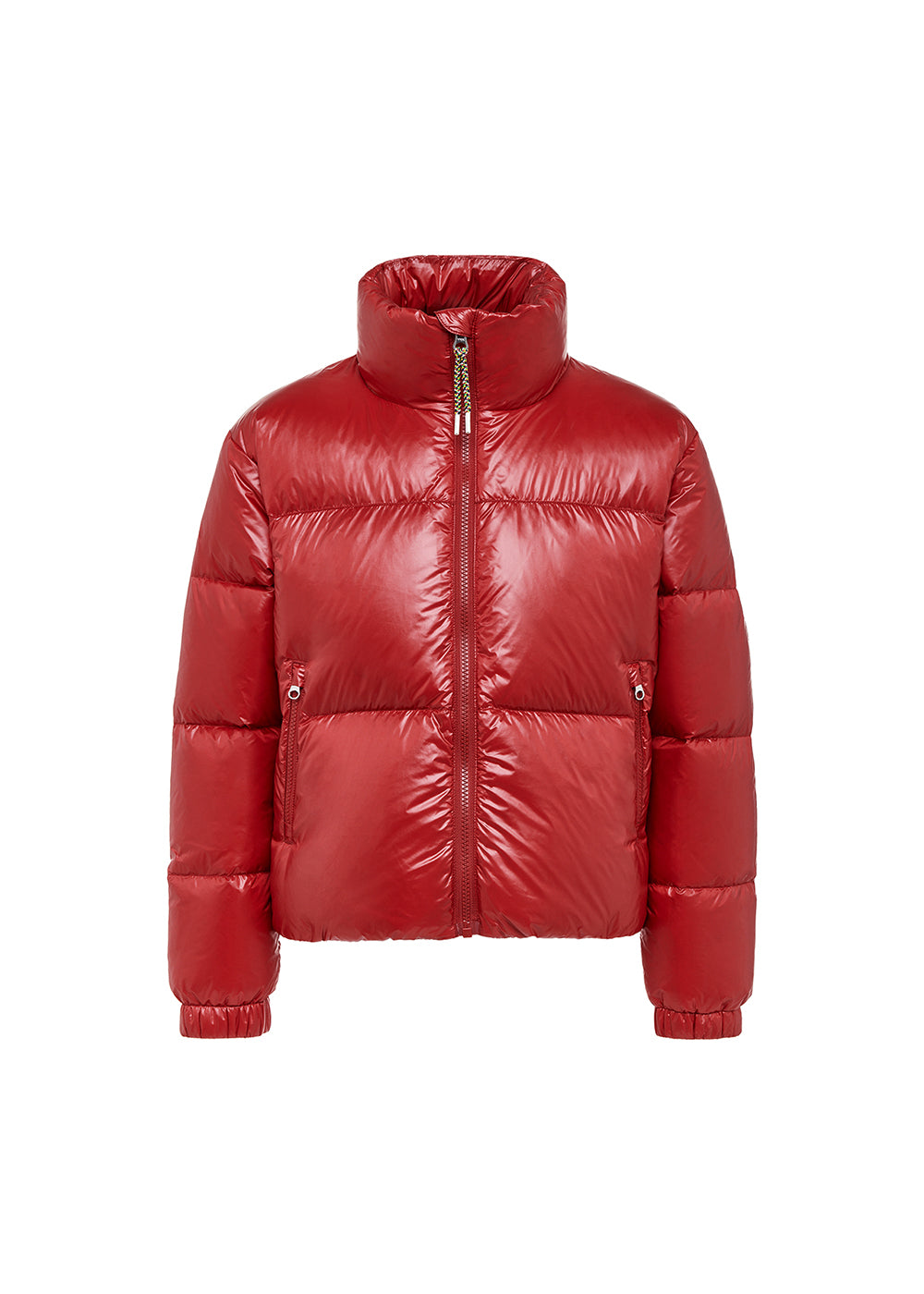 Pyrenex Goldin red shiny down jacket for girls-6