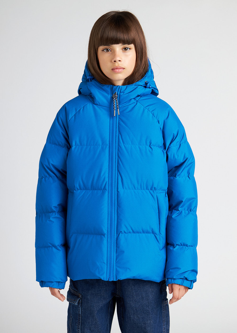 Unisex-Kinder-Daunenjacke mit Kapuze Pyrenex Sten Smooth Adriatic-3