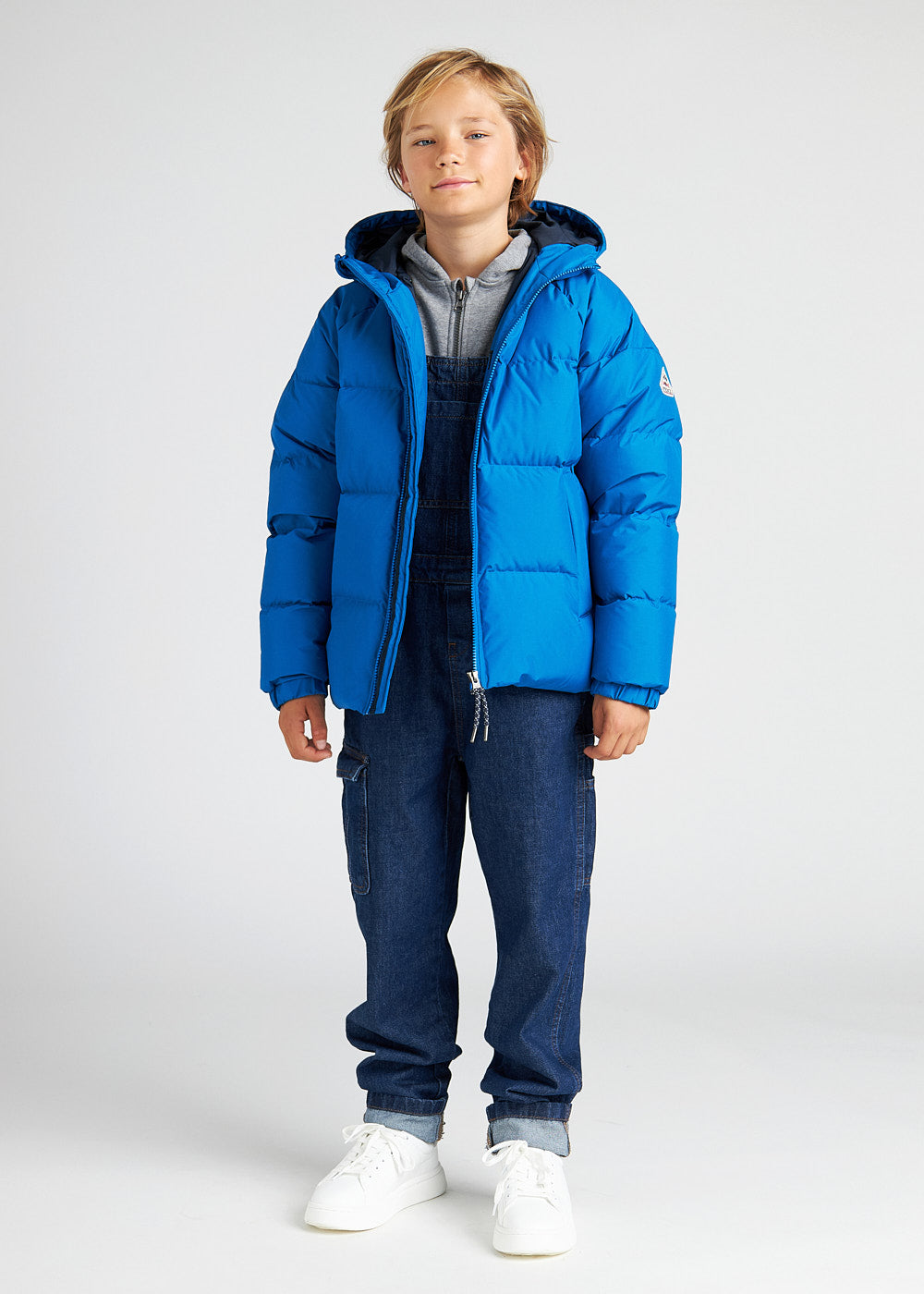 Unisex-Kinder-Daunenjacke mit Kapuze Pyrenex Sten Smooth Adriatic-4