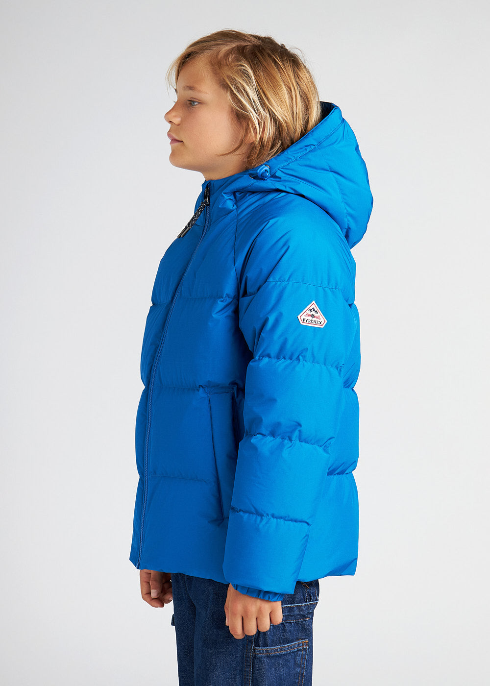 Unisex-Kinder-Daunenjacke mit Kapuze Pyrenex Sten Smooth Adriatic-7