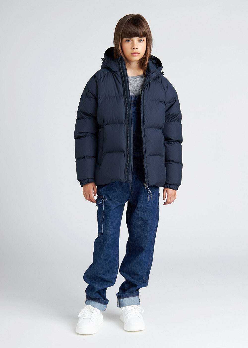 Unisex-Kinder-Daunenjacke mit Kapuze Pyrenex Sten Smooth Admiral-5