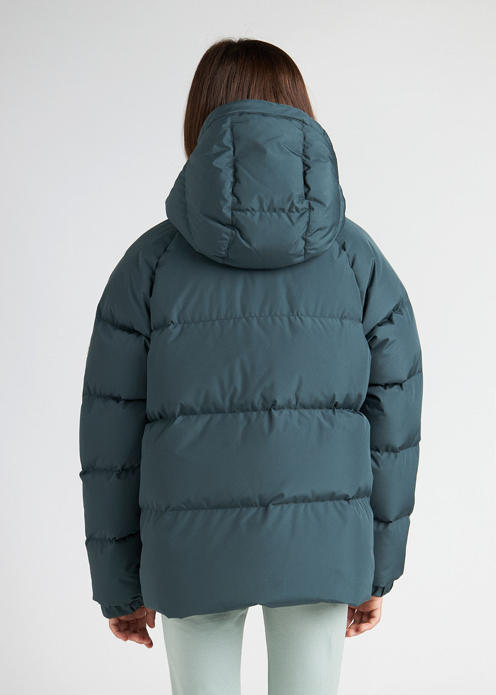 Pyrenex Sten Smooth unisex hooded kids down jacket baltic green-8