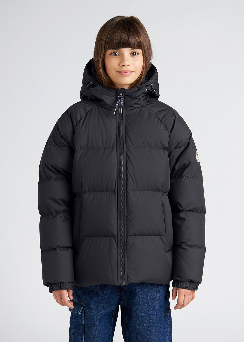 Unisex-Kinder-Daunenjacke mit Kapuze Pyrenex Sten Smooth schwarz-1