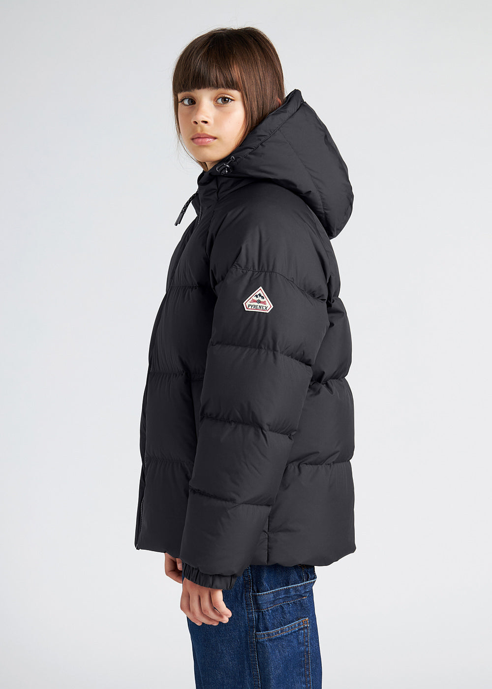 Unisex-Kinder-Daunenjacke mit Kapuze Pyrenex Sten Smooth schwarz-5