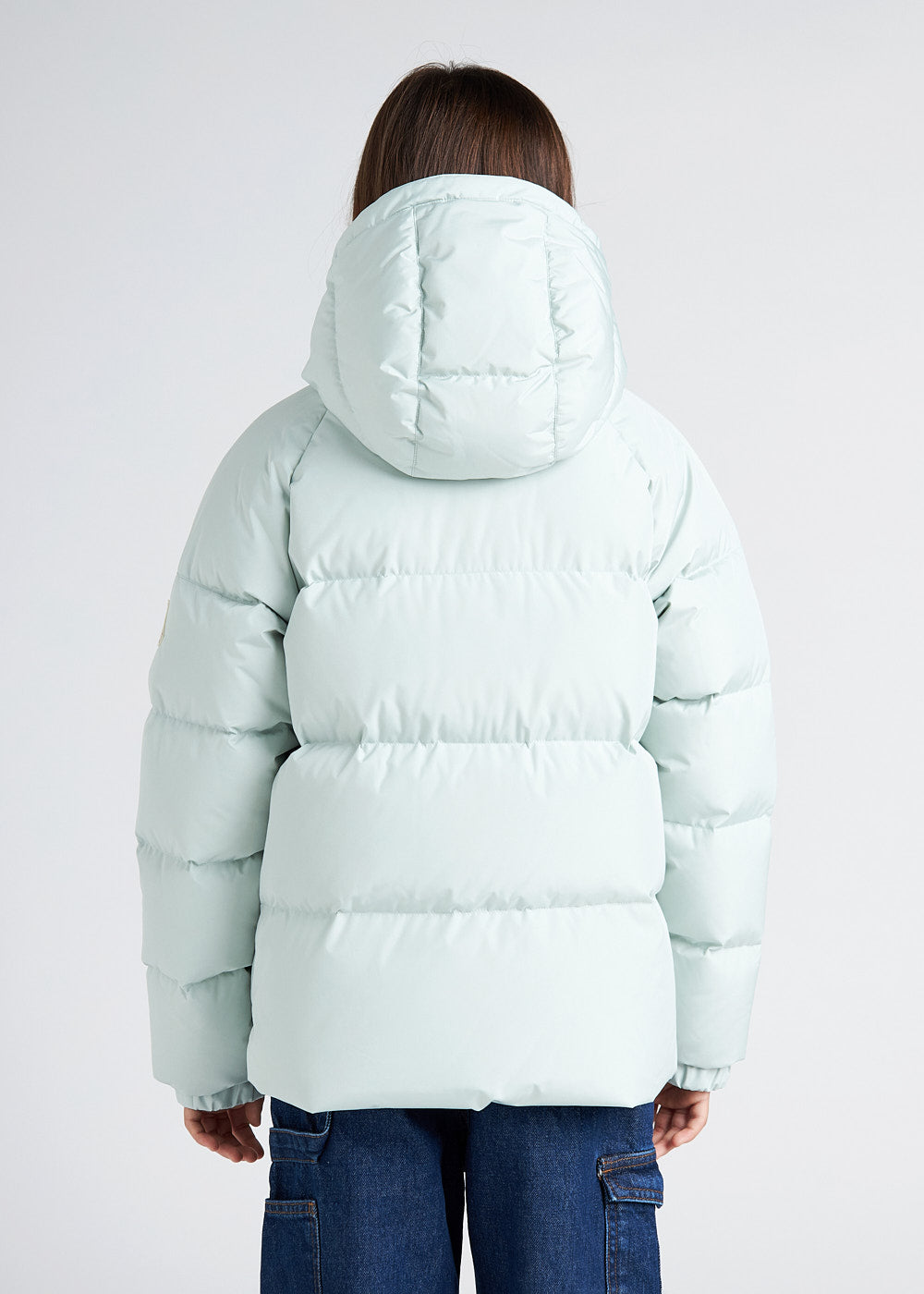 Pyrenex Sten Smooth unisex hooded kids down jacket pale aqua-8