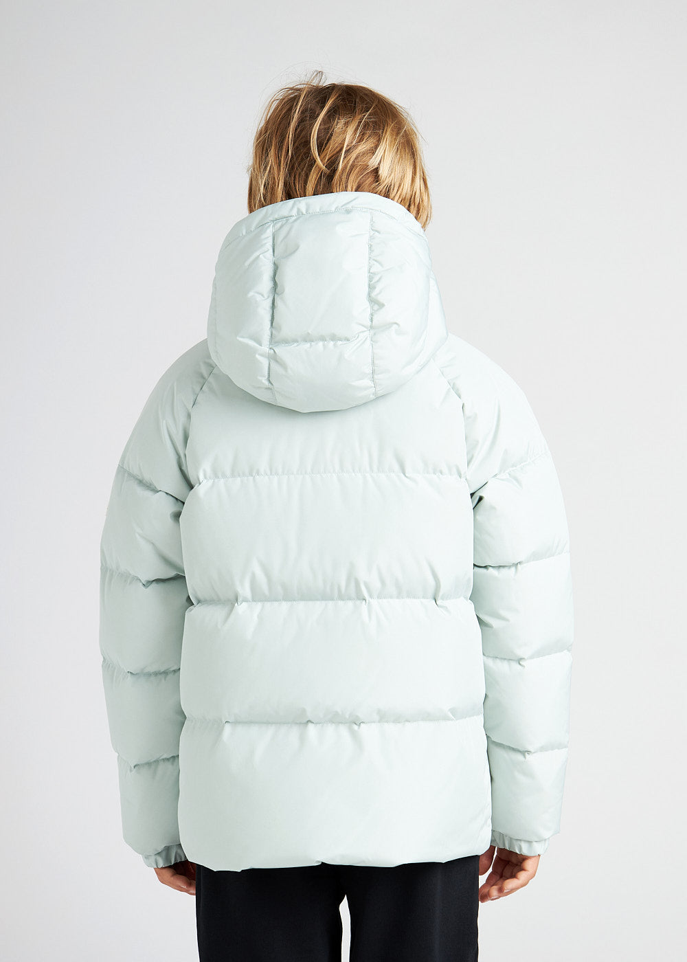 Pyrenex Sten Smooth unisex hooded kids down jacket pale aqua-9