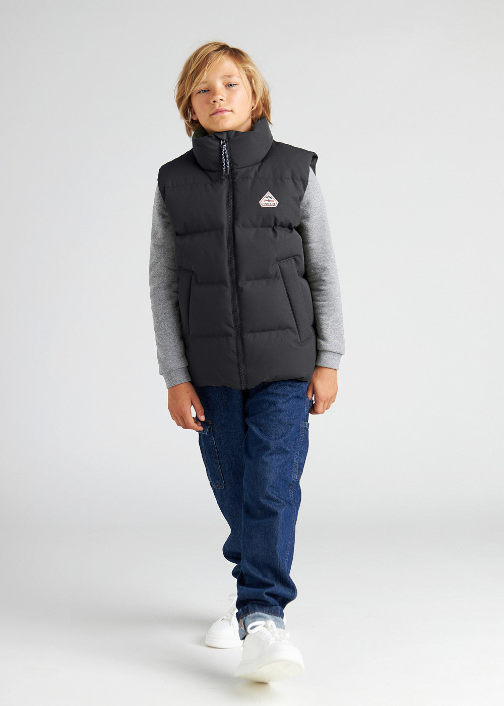 Schwarze ärmellose Daunenjacke für Kinder von Pyrenex Dorel-3