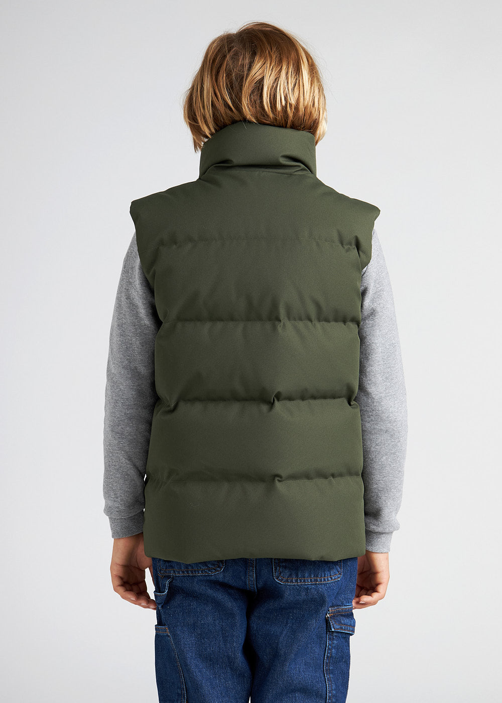 Pyrenex Dorel deep khaki children's sleeveless down jacket-7