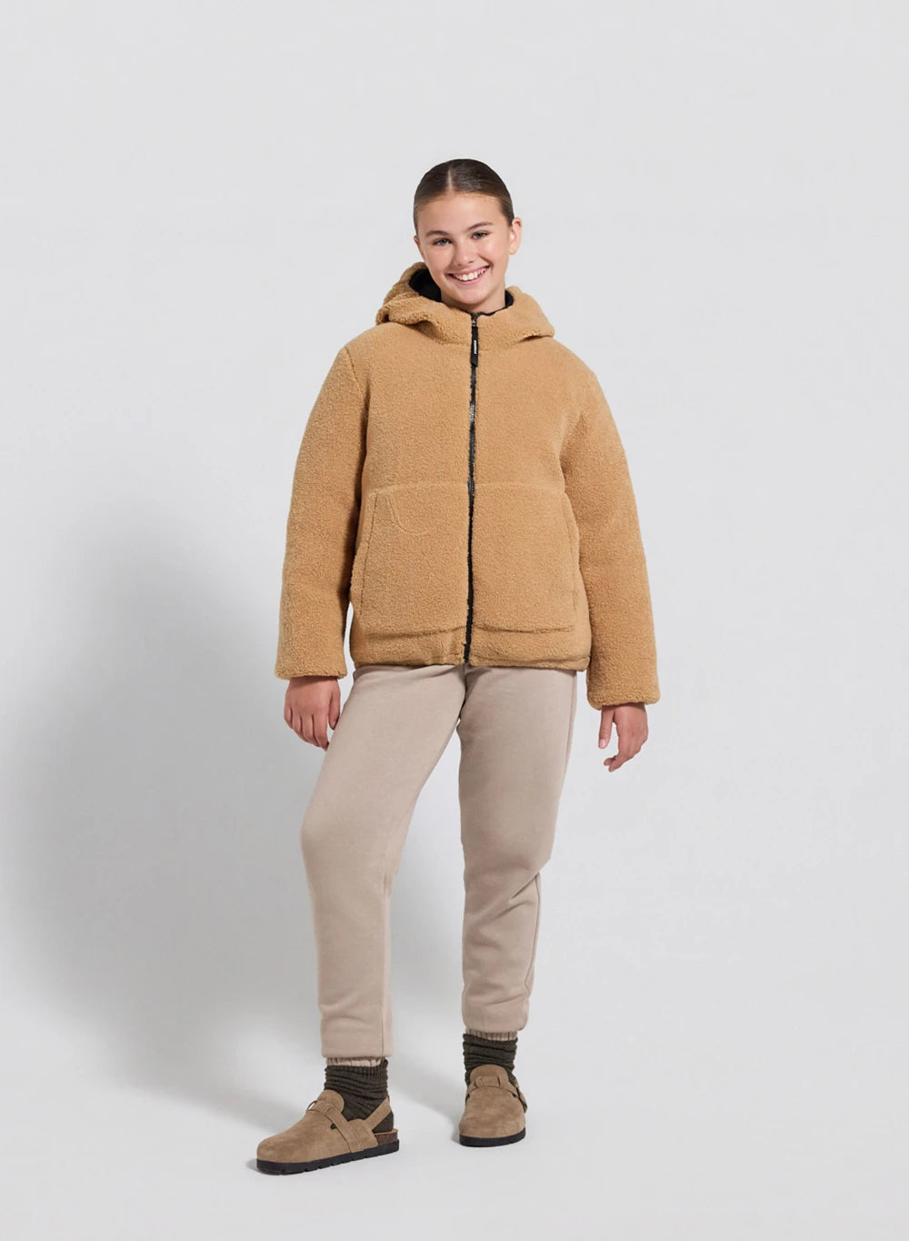 Pyrenex Keylinn children's reversible down jacket in black-8