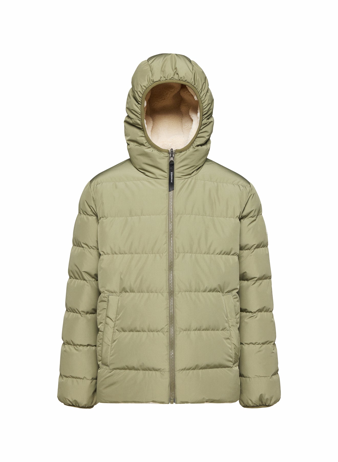 Kinder-Wendedaunenjacke Pyrenex Keylinn Hellkhaki-21