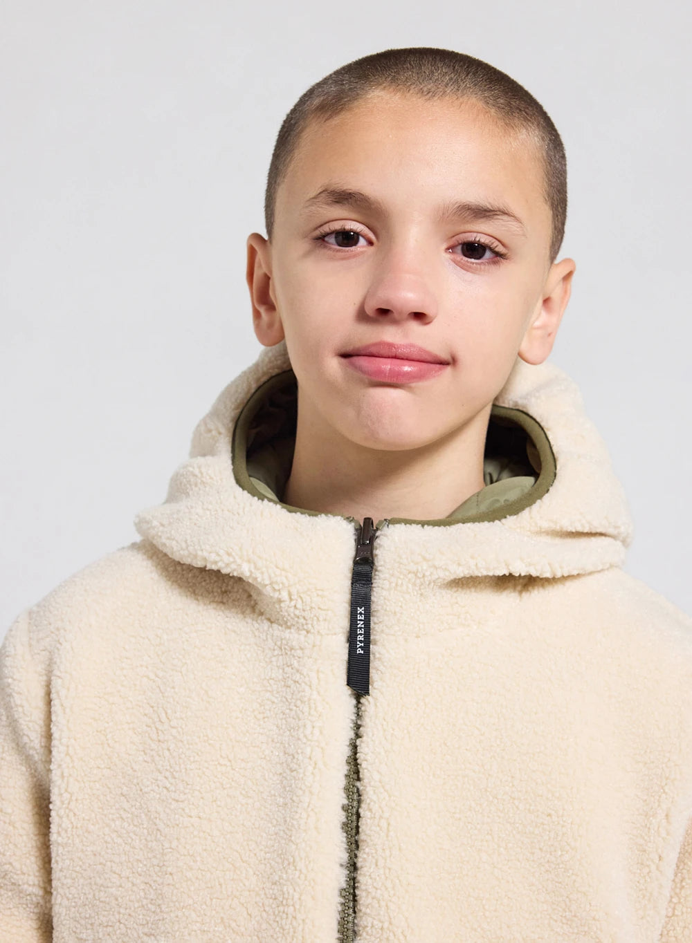Kinder-Wendedaunenjacke Pyrenex Keylinn Hellkhaki-20