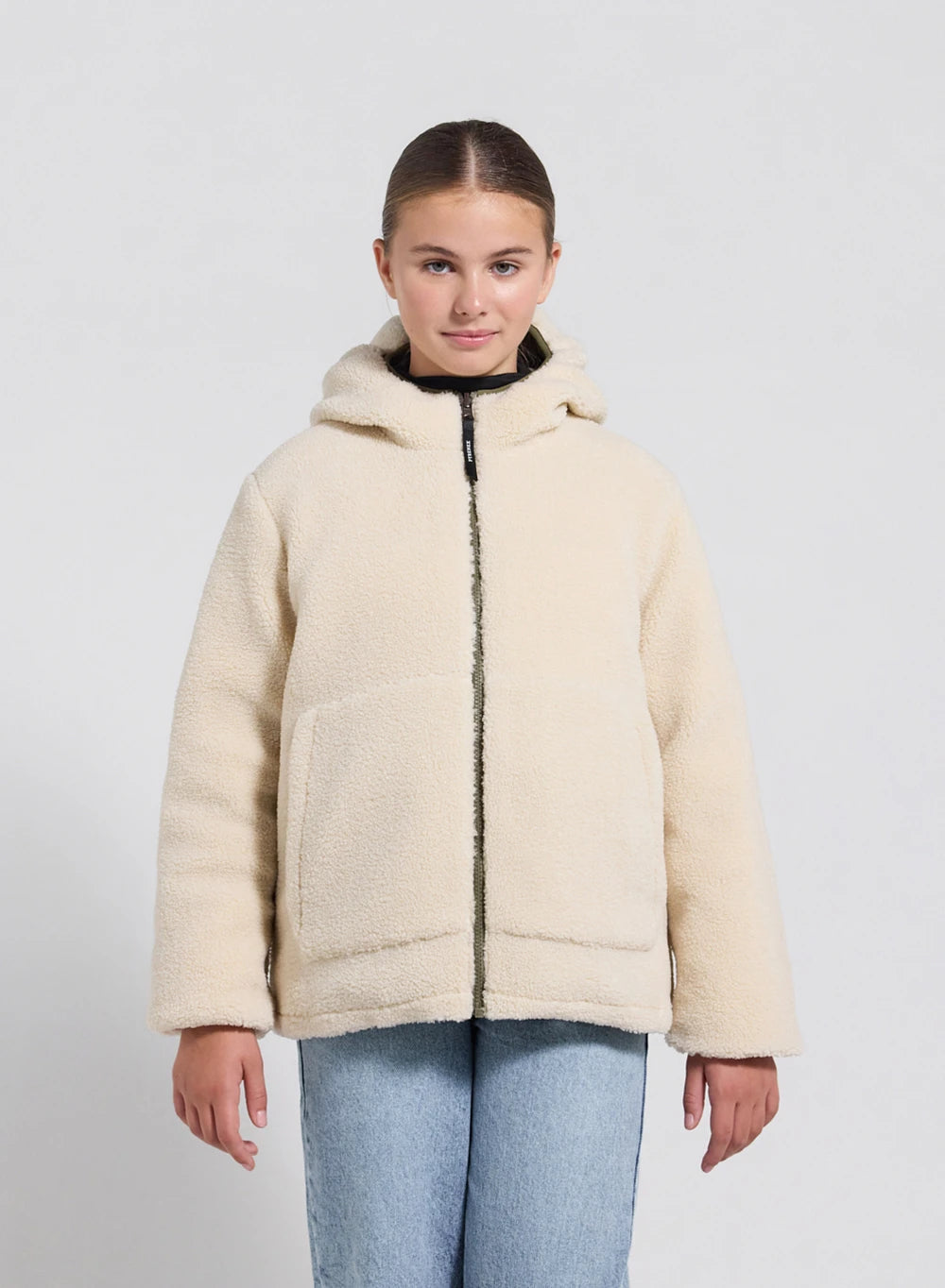 Kinder-Wendedaunenjacke Pyrenex Keylinn Hellkhaki-3