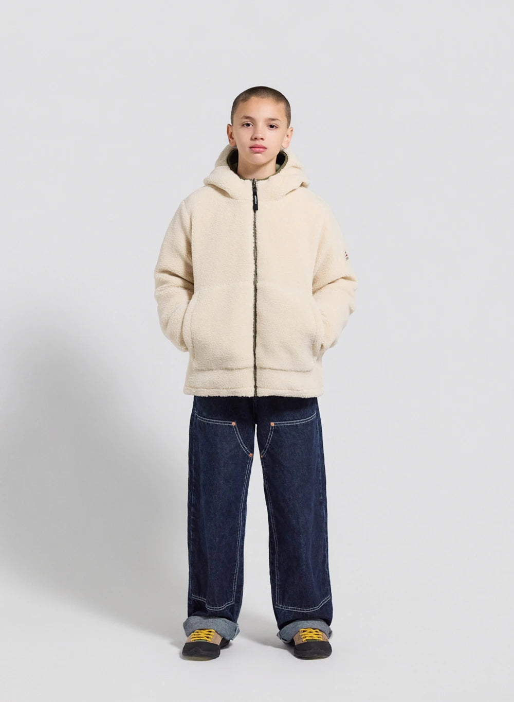 Kinder-Wendedaunenjacke Pyrenex Keylinn Hellkhaki-9