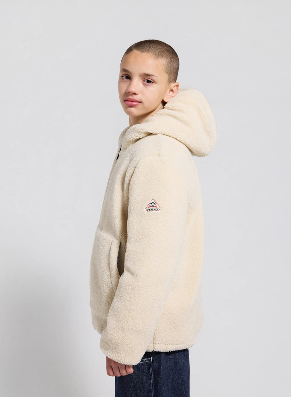 Wendbare Kinder-Daunenjacke Pyrenex Keylinn hellkhaki