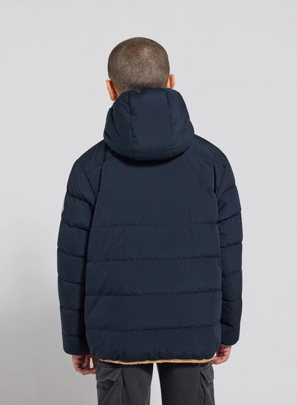 Pyrenex Keylinn children's reversible down jacket in navy blue-13