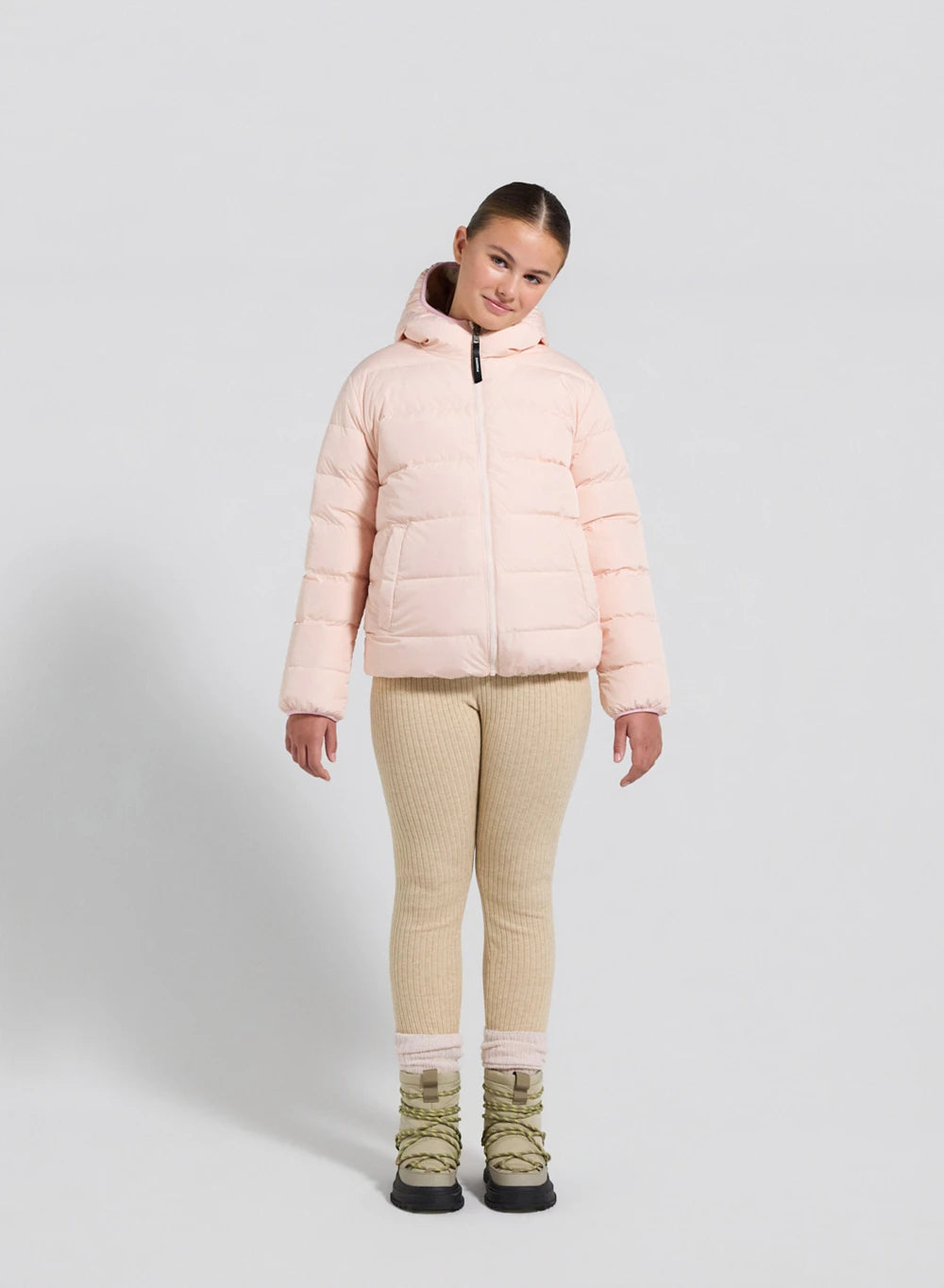 Wendbare Kinder-Daunenjacke Pyrenex Keylinn hellrosa