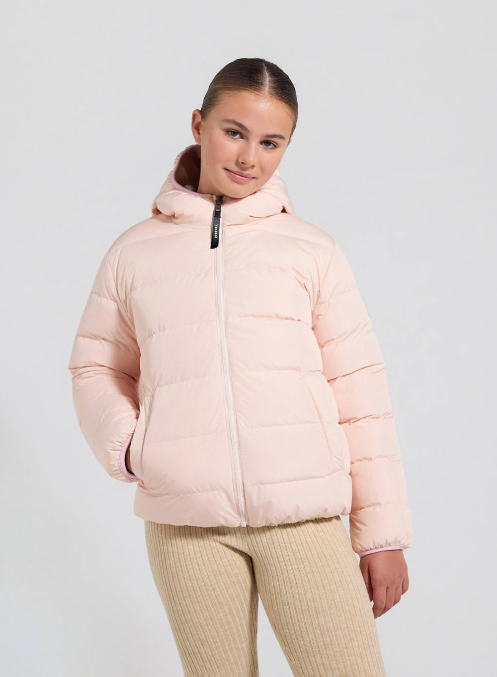 Wendbare Kinder-Daunenjacke Pyrenex Keylinn Hellrosa-1