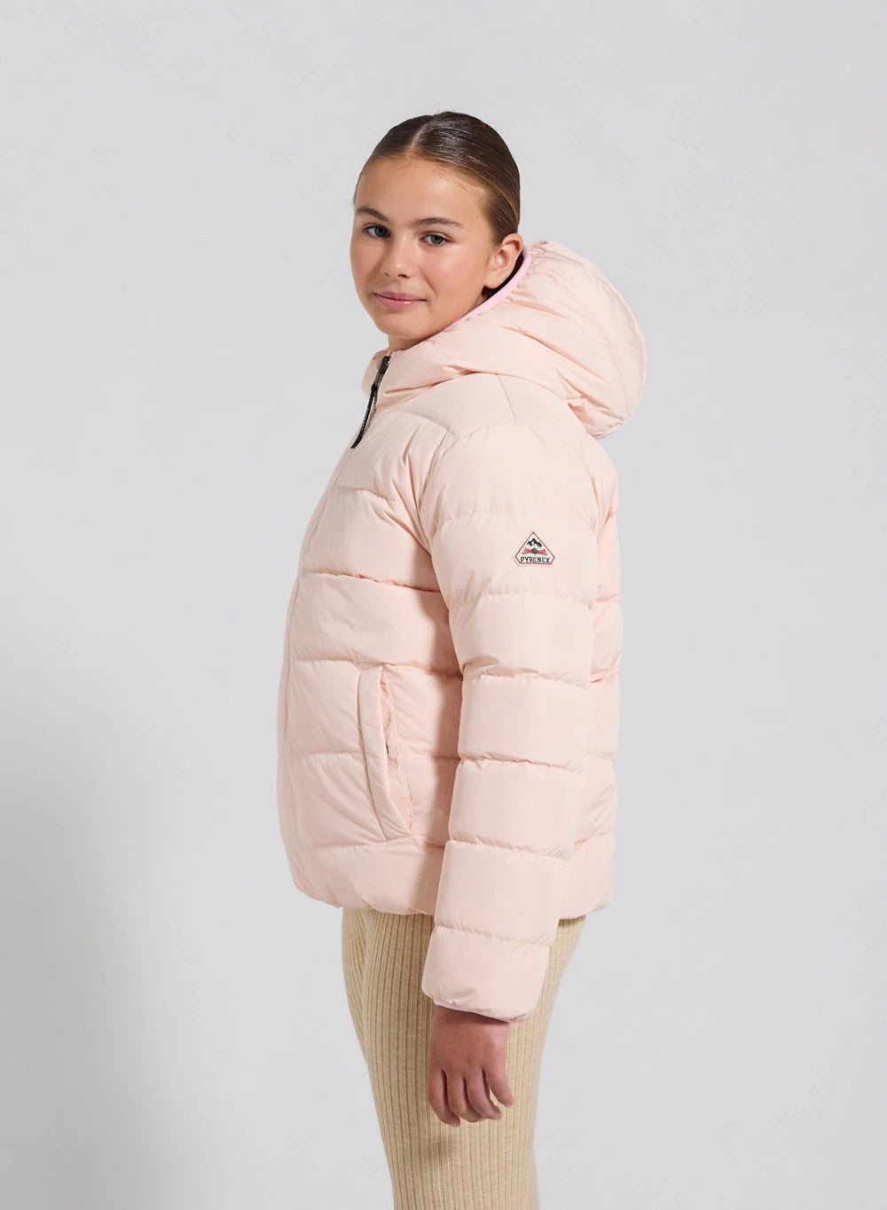 Wendbare Kinder-Daunenjacke Pyrenex Keylinn Hellrosa-6
