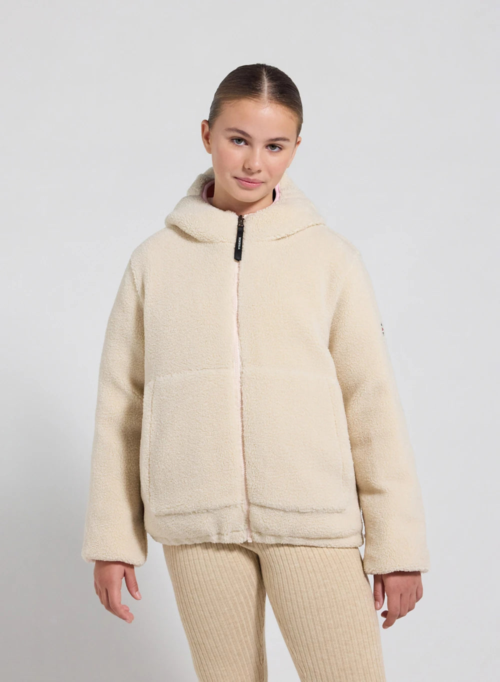 Wendbare Kinder-Daunenjacke Pyrenex Keylinn hellrosa