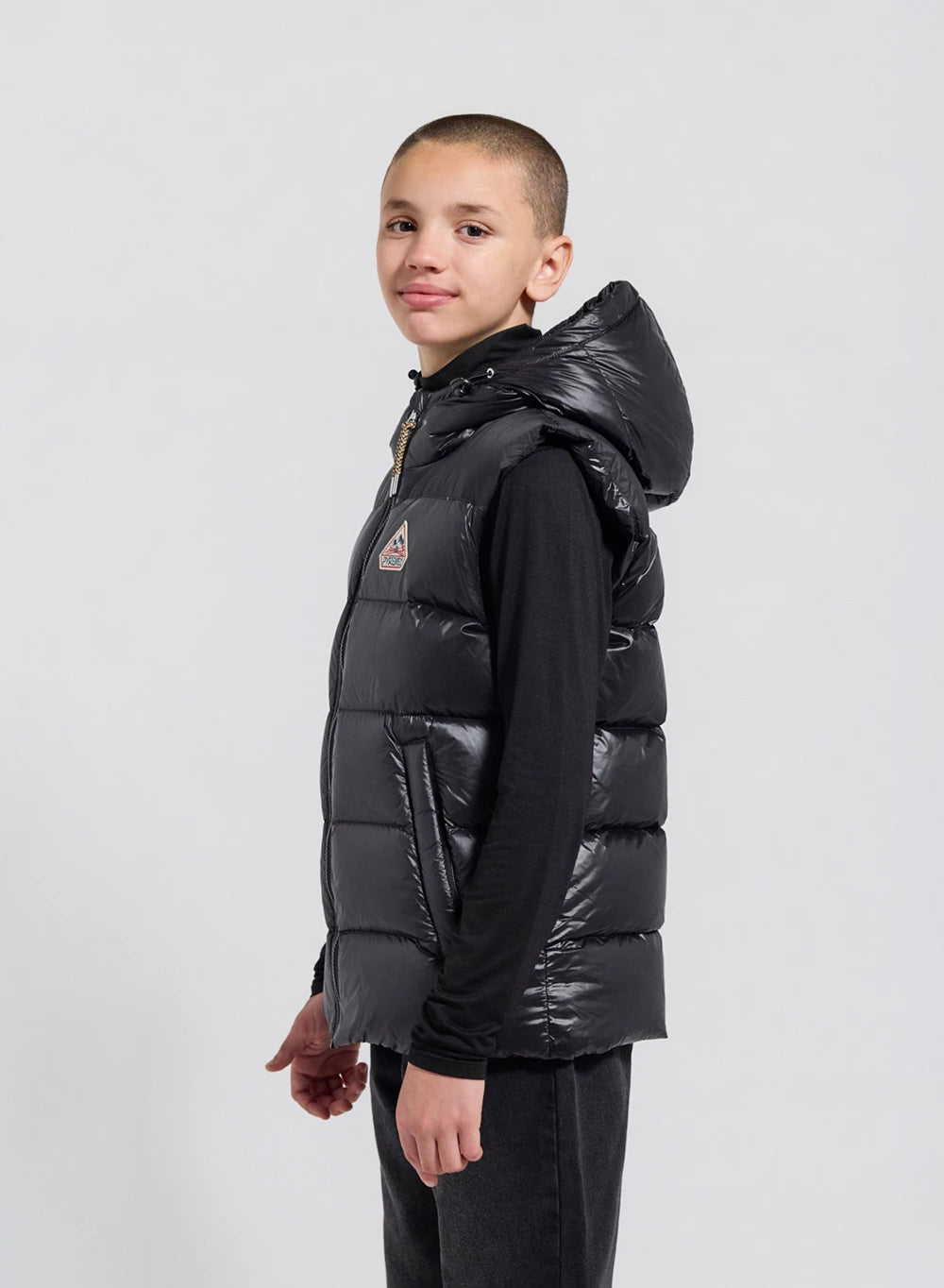 Pyrenex John black children's sleeveless down jacket-6