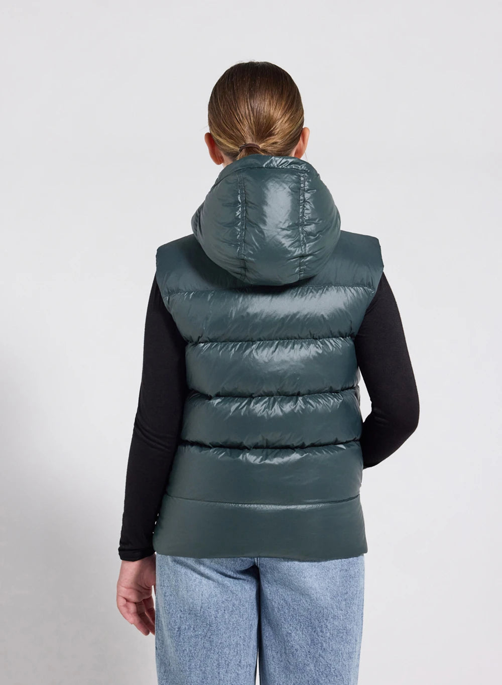 Pyrenex John dark green children's sleeveless down jacket-8