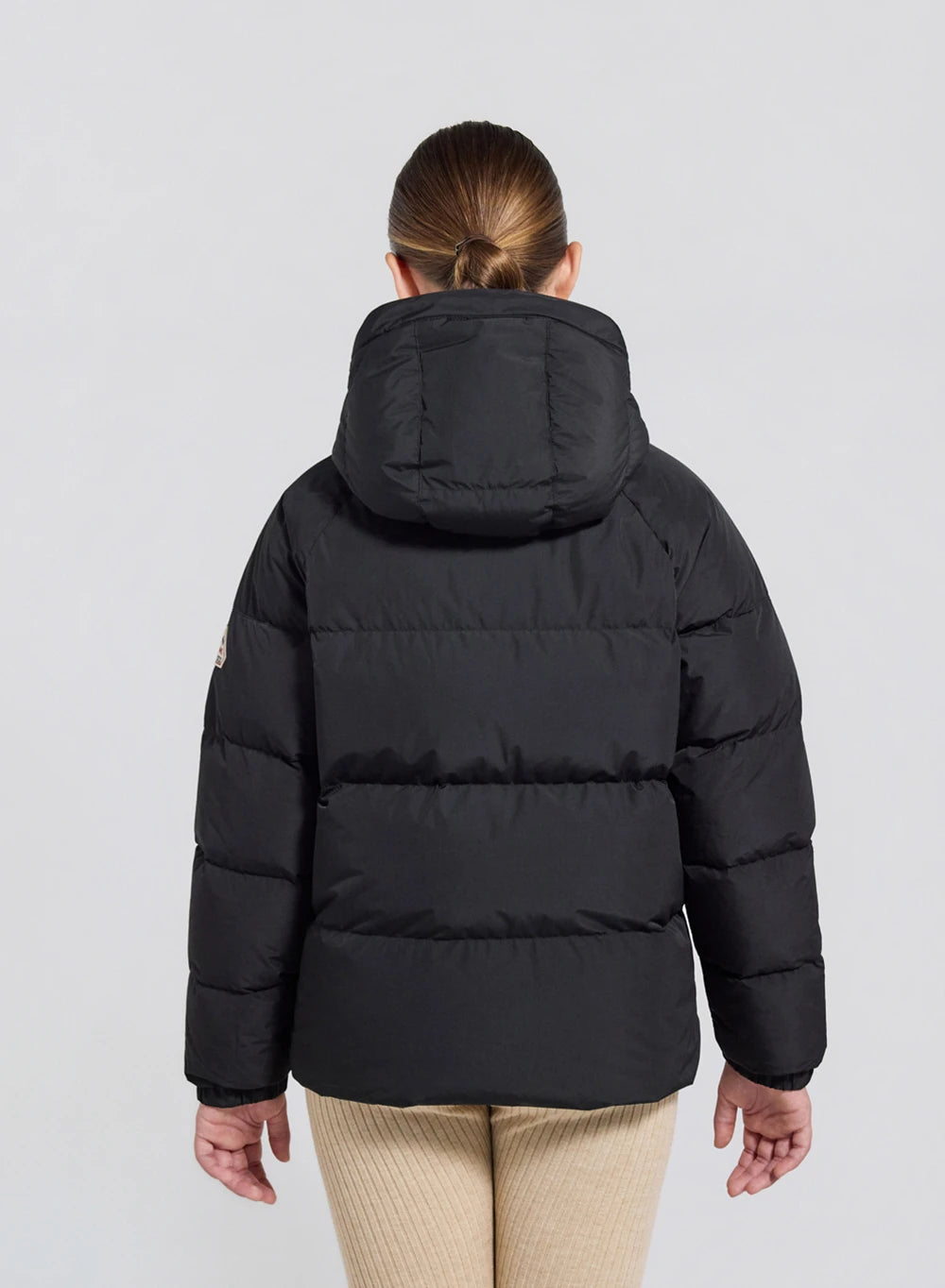 Unisex-Kinderdaunenjacke mit Kapuze Pyrenex Sten Smooth schwarz
