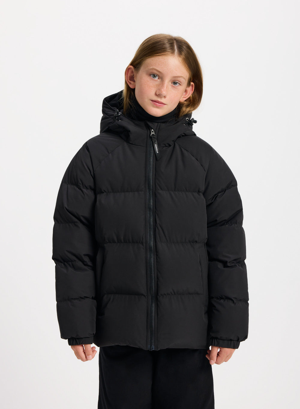 Daunenjacke mit Kapuze für Kinder aus mattem Stoff Sten Smooth