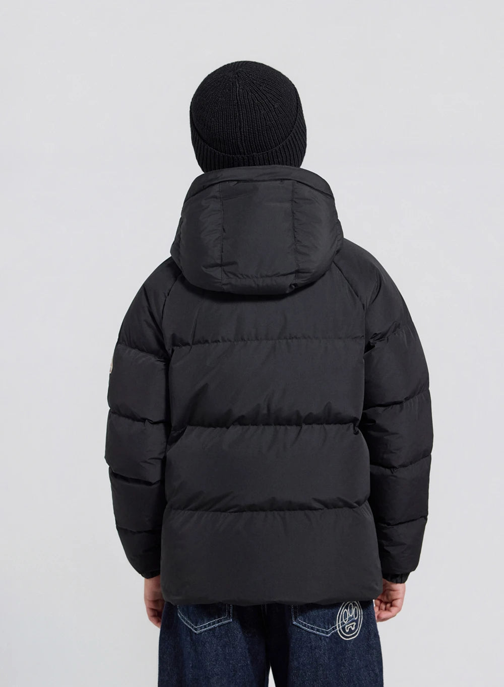 Unisex-Kinder-Daunenjacke mit Kapuze Pyrenex Sten Smooth schwarz-8