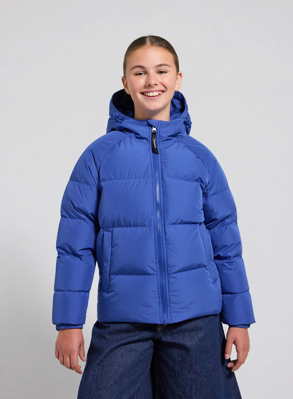 Pyrenex Sten Smooth unisex children's hooded down jacket, blue-3