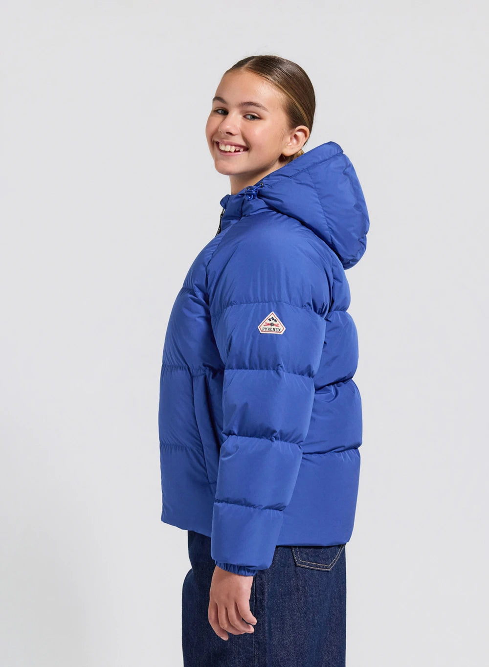 Doudoune enfant unisexe à capuche Pyrenex Sten Smooth bleue