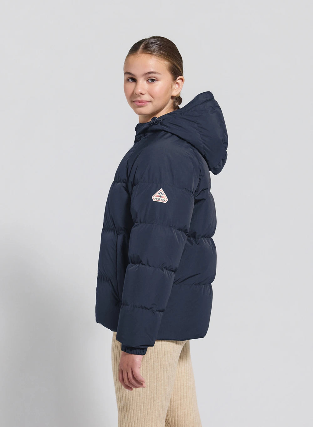 Chaqueta de plumón infantil unisex con capucha Pyrenex Sten Smooth azul oscuro-6