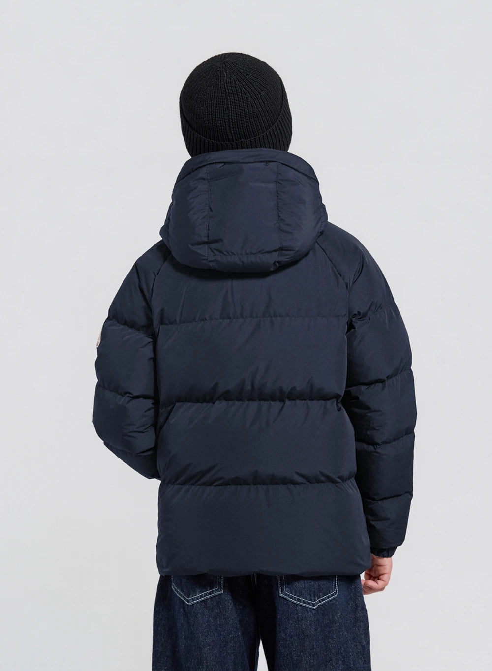 Chaqueta de plumas infantil unisex con capucha Pyrenex Sten Smooth azul oscuro