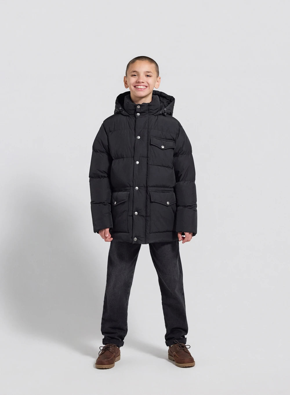 Soal black children's winter down jacket-4
