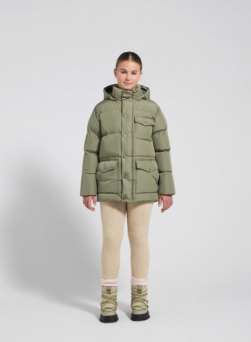 Soal children's winter down jacket in light khaki-4
