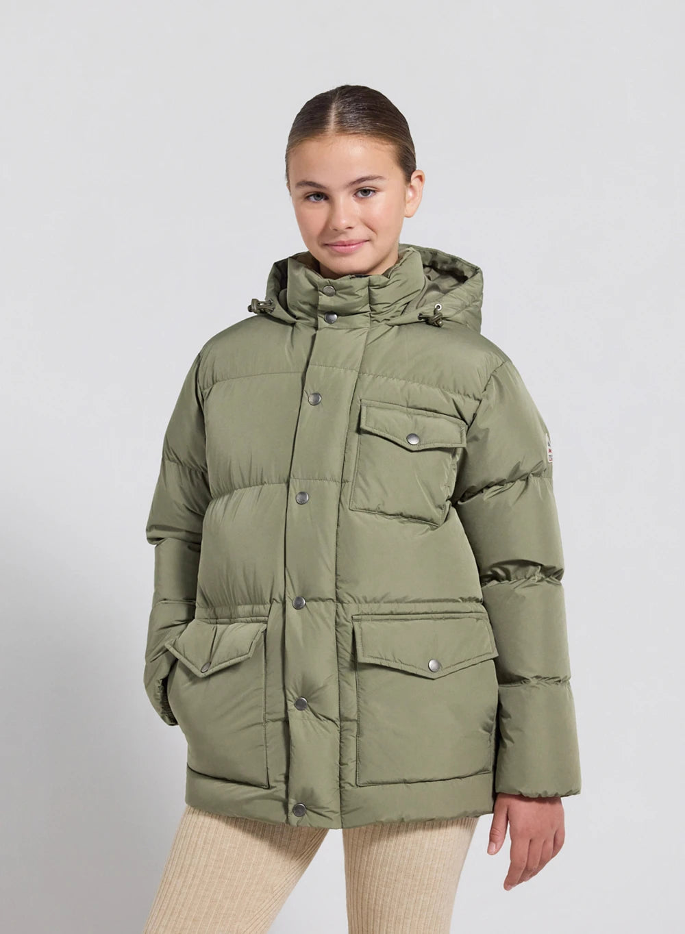 Soal children's winter down jacket in light khaki-2