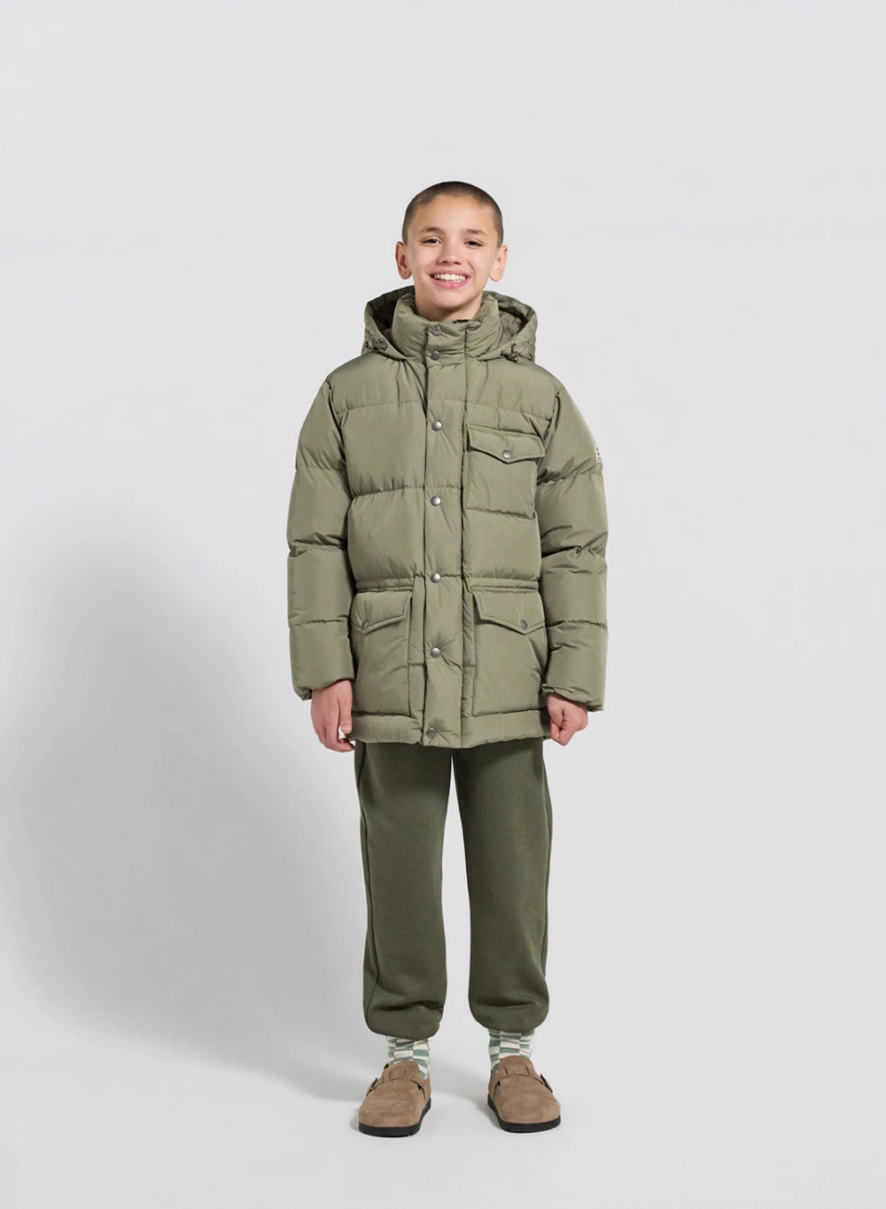 Soal children's winter down jacket in light khaki-3
