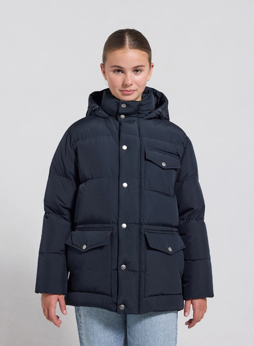 Soal navy blue children's winter down jacket-2