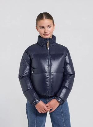 Doudoune brillante pour fille Pyrenex Goldin bleu marine